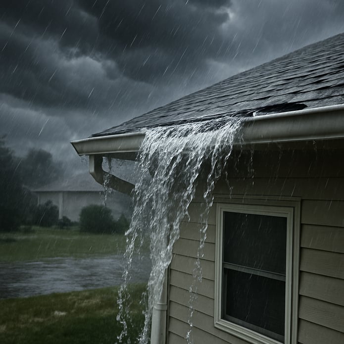 Gutters overflowing