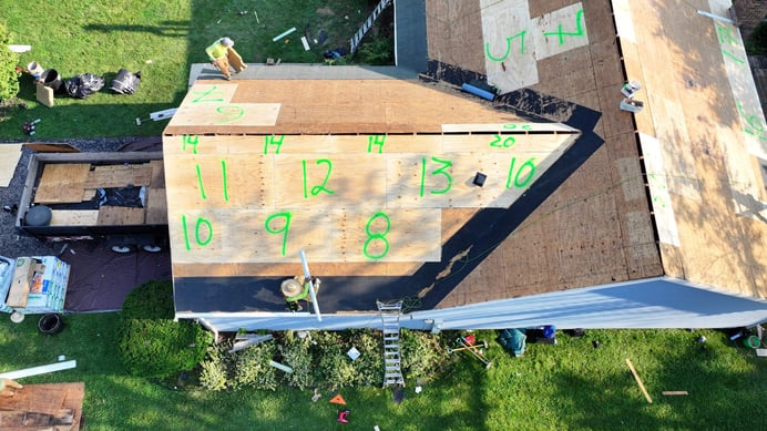 Numbering replacement sheets of roof decking