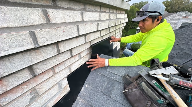 chimney flashing installation photo